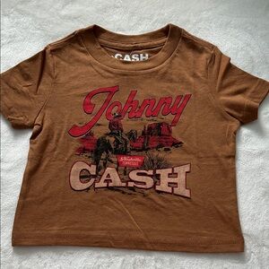 NWT Kids Brown Johnny Cash Graphic Tee Size 12M